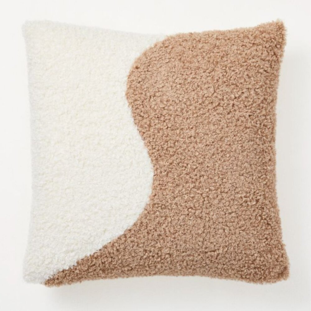 West Elm Mara Hoffman Shearling Pillow Cover 26"X26" Like New